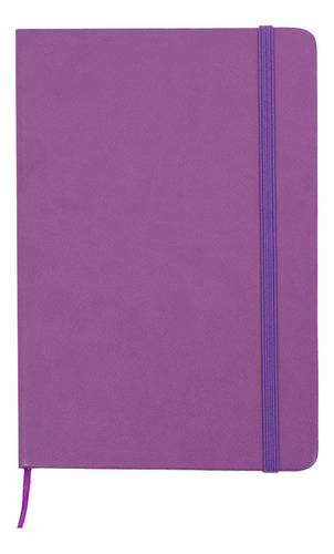 Mini Libreta Tipo Moleskine De Poliuretano Cuaderno 80 Hojas Color Morado