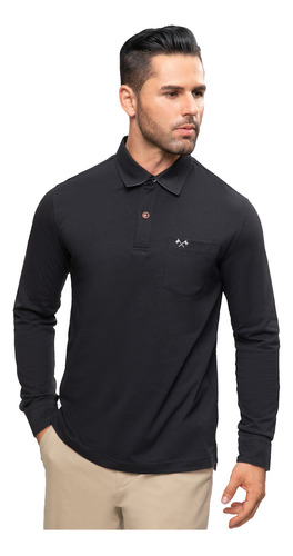 Polera Bolsillo Jersey Negro Hombre Fashion's Park