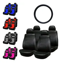 Comprar Kit Funda Asientos Auto Eco Cuero + Cubre Volante Negro