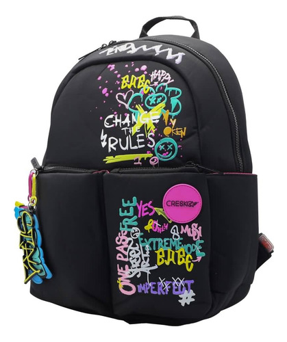 Mochila Cresko Babe Color Negro Diseño De La Tela Lisa