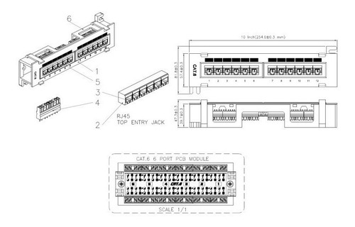 Patch Panel De Pared Nexxt Cat6 12 Puertos Red De Casa Ofici