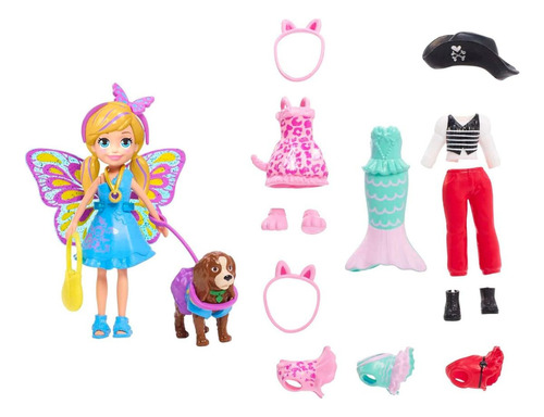 Boneca Polly Pocket Kit Cachorro Fantasias Combinadas Mattel