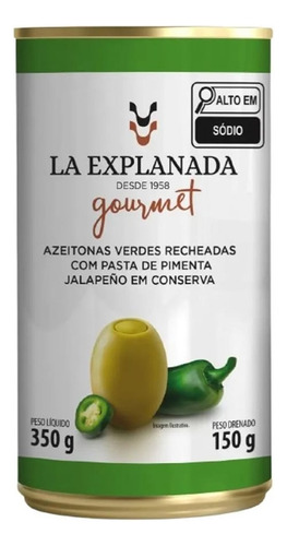 Azeitona Recheada Com Jalapeño Em Conserva La Explanada 150g