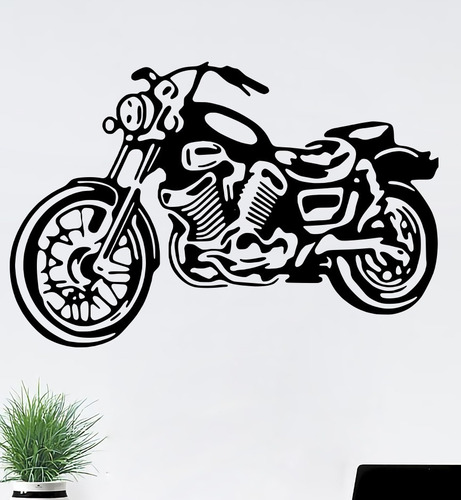 Imagen 2 de 7 de Vinilos Decorativos Vinil Pared Motocicleta