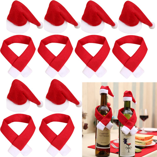 Mdgfge Funda Para Botella De Vino De Navidad, Juego De Gorro