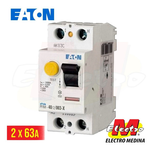 Disyuntor Diferencial 2 X 63a Moeller Eaton Electro Medina