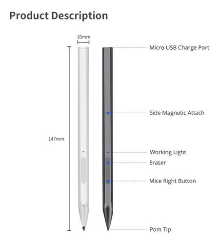 Bolígrafo Capacitivo Magnético Para Lenovo Xiaoxin Tablet Pa