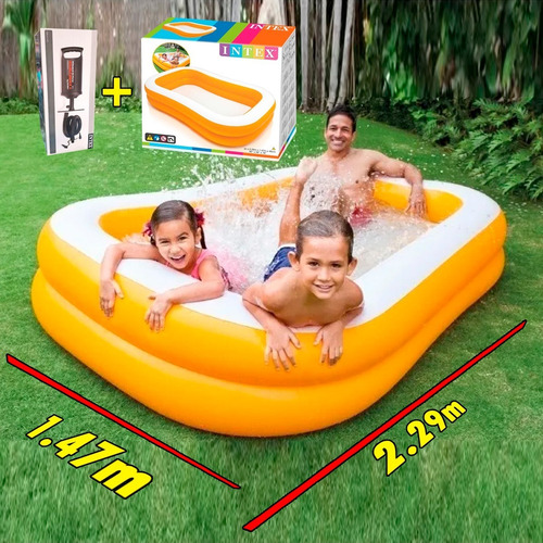 Albercas Inflable Rectangular Grande Infantil 2.29m X 1.47 M