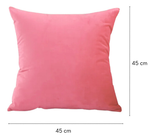 4 Fundas Decorativas Para Cojín 45x45 Cm Tela Suede Sala Hab Rosa