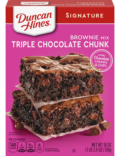 Duncan Hines Signature Triple Chocolate Chunk Brownie Mix, 1
