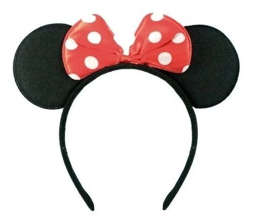 12 Diademas Orejitas Mimi Moño Rojo Mickey  Fiesta