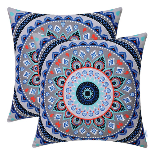 Pack Of 2 Soft Canvas Throw Pillow Covers Cases For Cou...