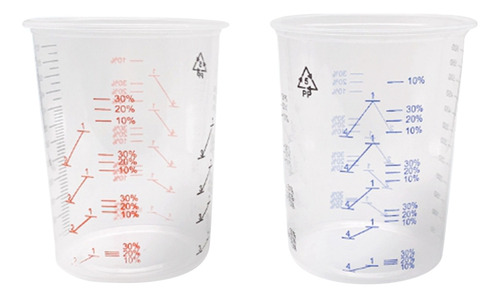 25 Vasos De Plástico Para Mezclar Pintura, 600 Ml, Para Prec