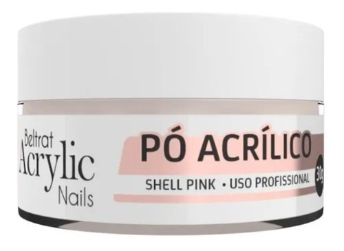 Pó Acrilico Shell Pink Beltrat 30g - Acrylic Nails Acrigel Cor Rosa
