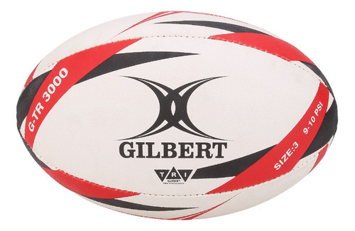 Pelota De Rugby Nº3 Gilbert G-tr3000 Entrenamiento Goma Color Blanco/rojo