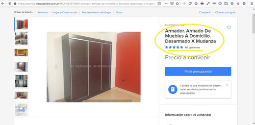 Imagen 2 de 10 de Armador. Armado De Muebles A Domicilio Desarmado X Mudanza