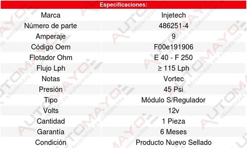Modulo Bomba Combus Silverado 8cil 8.1l 01 Al 03 8188107