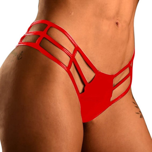 Tanga Culotte Vinilo 3 Tiras Sexy Eden 717 Rojo - Fun*