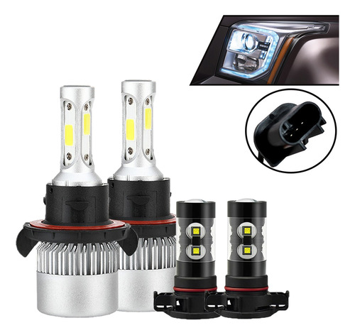 Kit De Focos Led 8000lm Luz Alta/baja/niebla Para Gmc