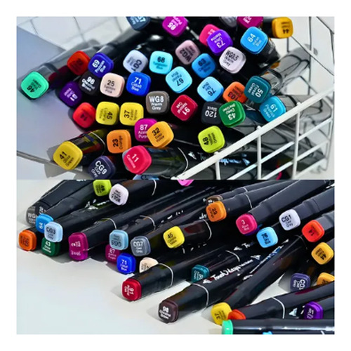 Kit Caneta 120 Cores Ponta Dupla + Livro D Colorir Capa Dura