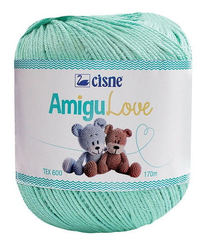 Fio/lã Cisne Amigulove 100g Tex 600 (amigurumi)cores Sólidas Cor 00186-menta