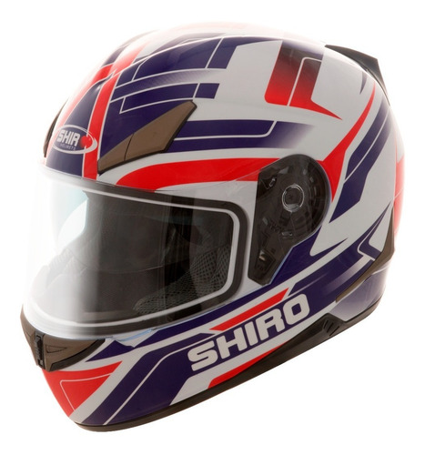 Casco Integral Shiro Sh-715 Austin Azul Y Rojo - Um