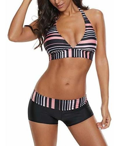 Zando Traje De Baño Atlético Con Cuello En V, Bikini Push Up