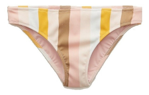 Bikini Con Rayas Amarillas, Marrones Y Rosas Aerie Xl
