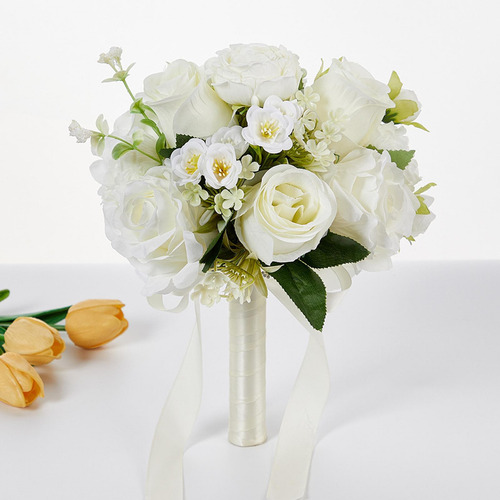 Ramo De Flores De, Ramo De Boda Artificial Realista Para