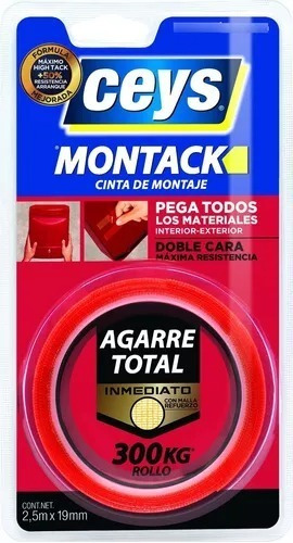 Cinta De Montaje Montack 2,5mt X 19mm Ceys