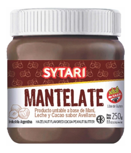 Mantelate Sytari A Base De Mani Leche Y Cacao Sin Tacc X 250