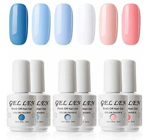 Gellen Juego De 6 Esmaltes De Uas De Gel Uv Led Coleccion