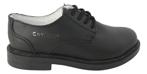 Zapato Escolar Juvenil Agujeta Chabelo C299-b Piel Negro