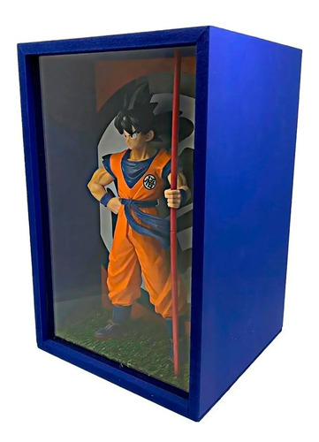 Alcancia Figura Goku Enmarcado En Madera 27cm Dragon Ball Z