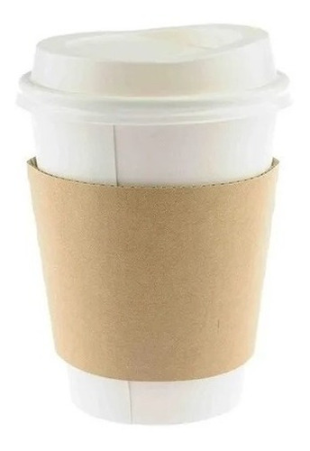 Imagen 2 de 7 de Vasos Blancos Polipapel 8 Oz Con Tapa Y Collarin 240cc X 100