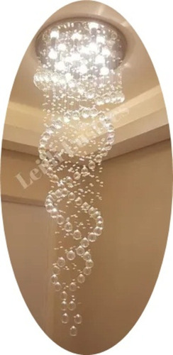 Lustre Em Cristais 82cm Altura Ate 2,5 Mts Cristais