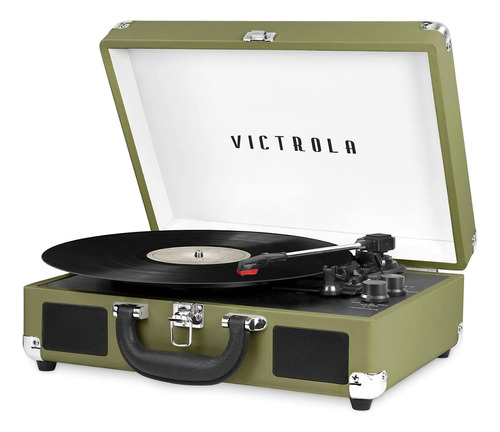 Victrola Journey Green Olive Tocadiscos Parlantes Bluetooth