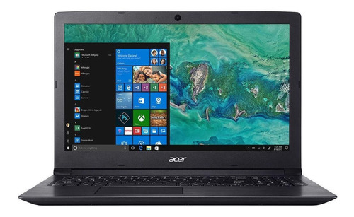 Notebook Acer Aspire 3 A315-53 preta 15.6", Intel Core i3 7020U  4GB de RAM 1TB HDD, Intel HD Graphics 620 60 Hz 1366x768px Windows 10 Home