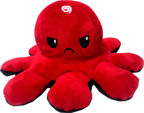 Peluche Pulpo Reversible Doble Cara Feliz Y Enojado Suave