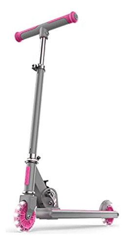 Scooter Plegable Jetson Leo Rosa Para Niños Con Ruedas Led