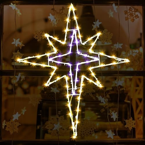 Luz Led De Estrella De Navidad De 28 Pulgadas Con Centro De