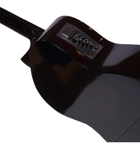 Guitarra Electrocriolla Parquer Custom Ecualizador Con Funda Color Marrón claro Orientación de la mano Diestro