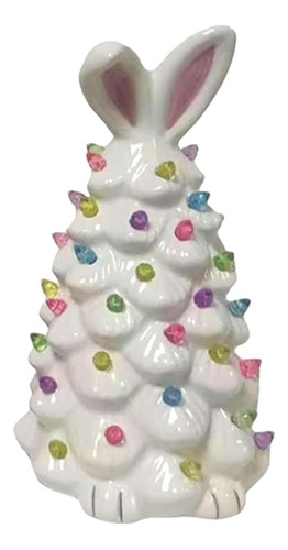 Figurita De De Pascua Con Luces Multicolores, Blanco