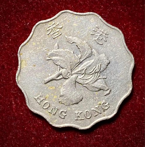Moneda 2 Dólares Hong Kong 1994 Km 64 Flor