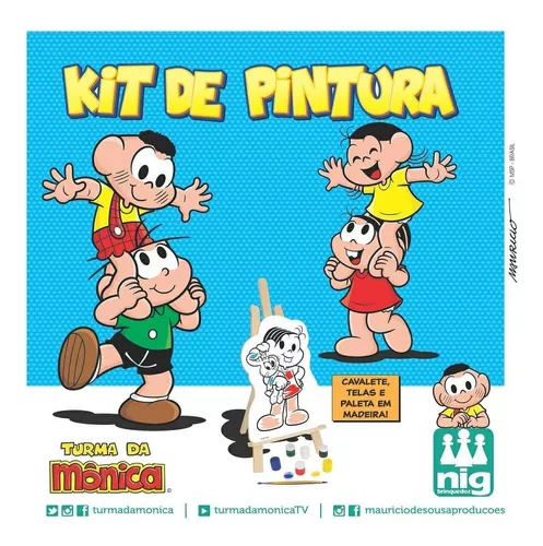 Kit de Pintura com Cavalete - Turma da Mônica - Nig Brinquedos