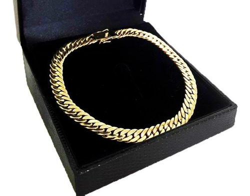 Pulseira Elos Duplos 11 Gramas 6mm Ouro 18k Diâmetro 21 Cm
