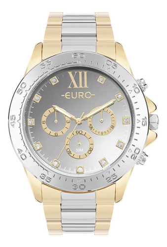 Relógio Euro Feminino Delux Bicolor - Euvd34ab/4k Cor da correia Dourado