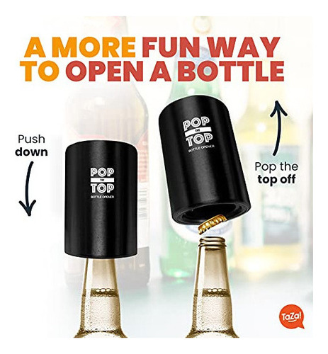 Abridor De Botellas De Cerveza Pop-the-top (negro): Abridor