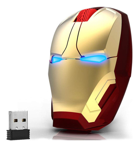 Mouse Inalambrico Ergonomico, Mouse Iron Man Cool 2.4g Porta