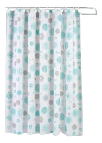 Cortina De Baño Estampada Línea Mandala Protector + Ganchos